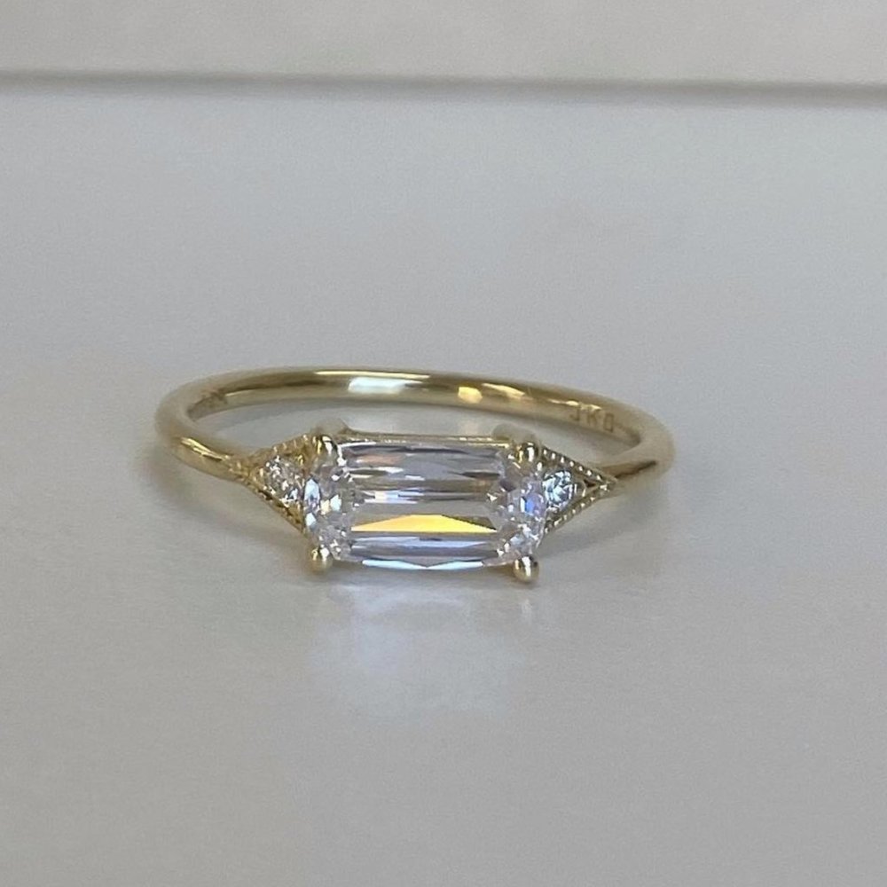 Jennie Kwon Diamond Cushion Deco Ring -- size 5.75